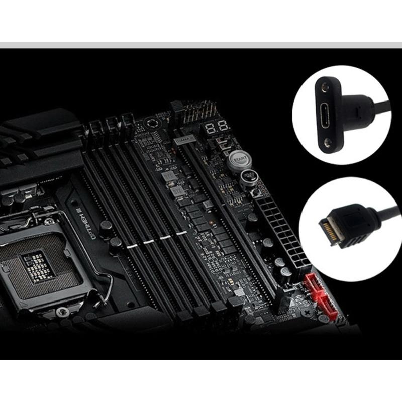 USB Front Panel Adapter TypeE to USB3.0 19/20PIN Adapter Internal Vertical Header Splitter for Type C Motherboards