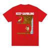 Fun Tshirt Womens Retro Gothic Style Shortsleeved Tshirt Printed with Keep Gambling Savage Graphic T Shirts Personality