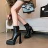 Fashion Ultra-high heel stretch boots for women 2025 Autumn/Winter new style pointed-toe, thick-soled, waterproof platform ankle boots