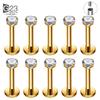 10 Stück ASTM F136 Titan 2/2,5/3/4mm CZ Labret Stud 16G Tragus Helix Knorpel Conch Flatback Ohrläppchen Piercing Körperschmuck