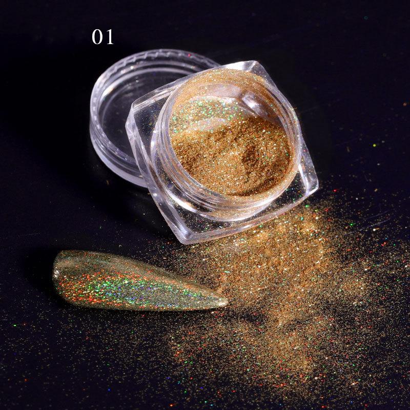 Laser Mirror Nail Glitter Powder Metal Dust Nails UV Gel Polish Pigment Gold Silver Nail Art Decorations Accessories
