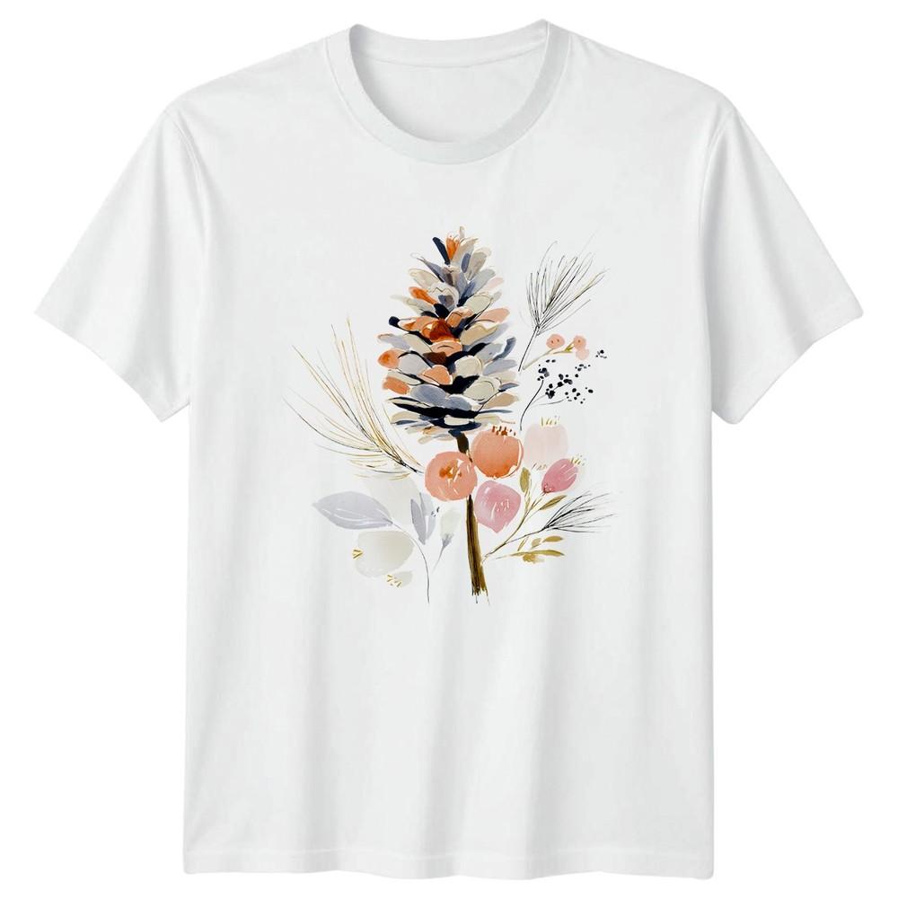 Elegant Watercolor Pine Cone And Berry Unisexs TShirt Christmas Gift For Her S