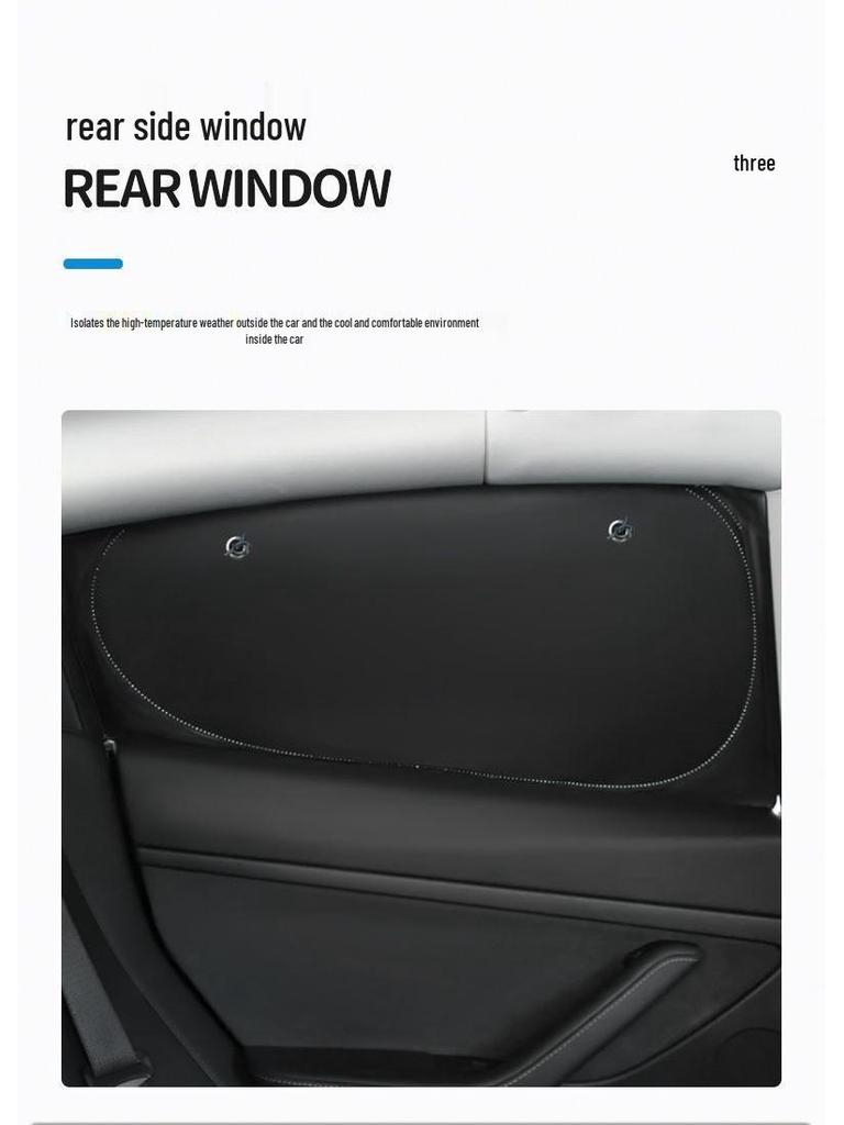 Tesla Model 3/Y Privacy Sunshade: Opaque Side Window Protection with Suction Cup - Heat Insulation & Anti-Peeping
