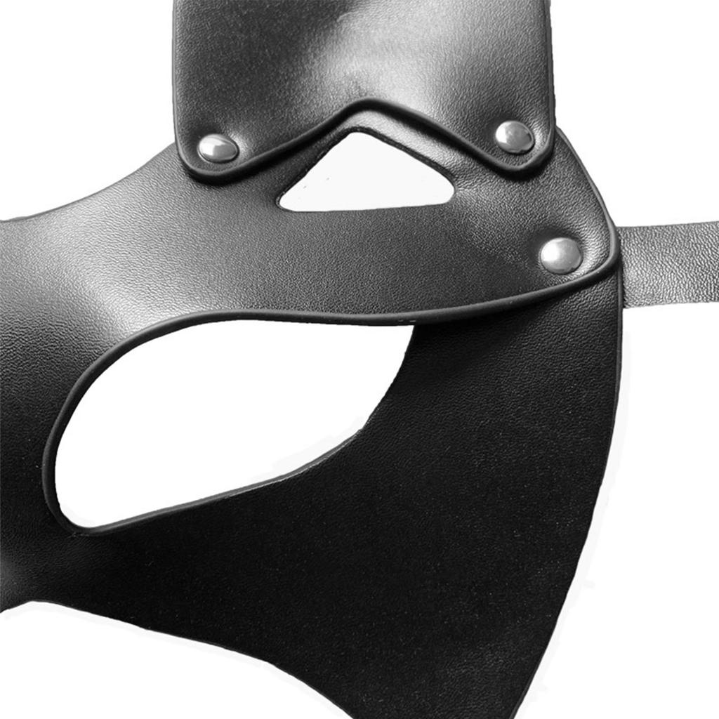 PU kůže Kostým kočky Rekvizita Měkká Ručně vyráběná Záhadný Punkový Gotický Styl Černá Cosplay Maska na obličej kočky Jednoduchý Opalovací okraj