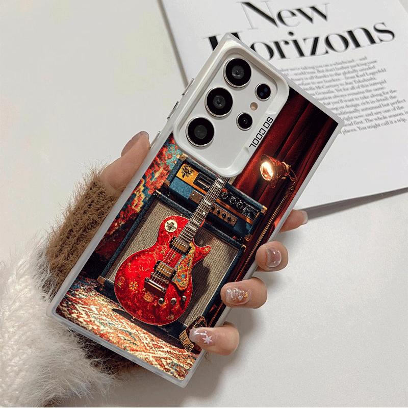 Guitar Retro Rock Music Shockproof Phone Case for Samsung Galaxy S26 Edge S25 Ultra S24 FE S23 Plus S21 Cover Anti Fall Fundas