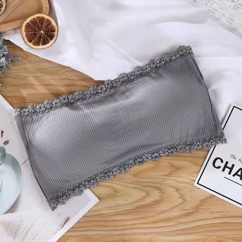 Elegant Lace Anti-Exposure One-Shoulder Strapless Women's Bandeau Top