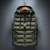 Winter Mens Warm Jacket Sleeveless Vest Man Fleece Lined Vest Hooded Coats Men Windbreaker Padded Waistcoats Clothing