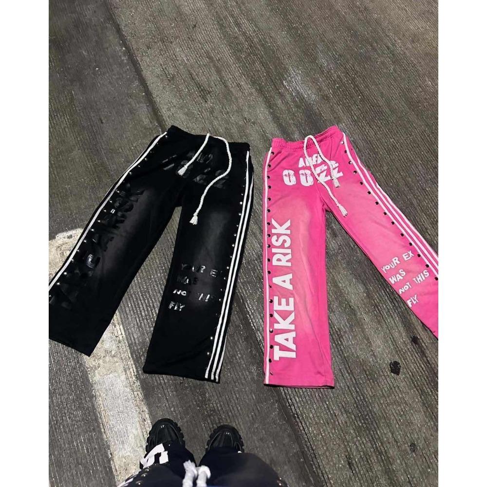 

Готический панк хип-хоп выстиранный худи Y2k ретро полоска вышивка на молнии худи рок харадзюку мужской женский уличная одежда L розовый