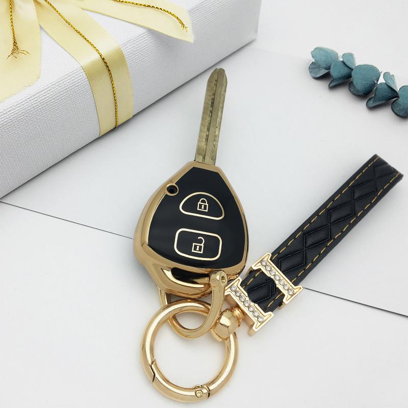 TPU Car Key Case Cover For Toyota Auris HiLux Corolla Fortuner Prado Verso Camry Reiz Yaris Vitz Vios Rav4 Ractis 2/3/4 Button