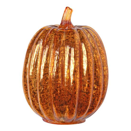 Glass Pumpkin Lights LED Lighted Pumpkin Fall Thanksgiving Table Centerpiece for Bedroom Bathroom Hallway Home Decoration