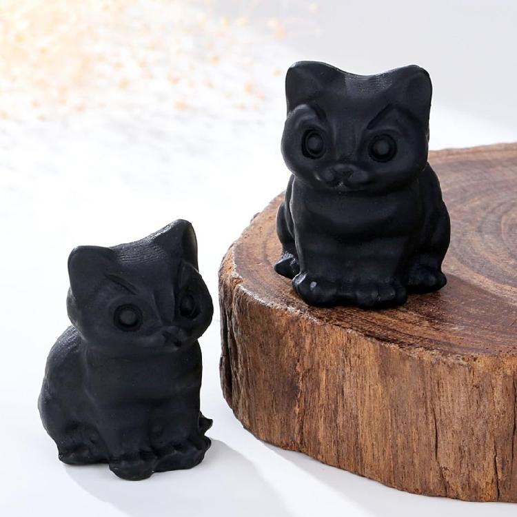 Kristall sitzende Katzen Statue Figuren Kätzchen Skulptur Katzen Dekorationen Schmuckstück für Büro Raum Haus Schreibtisch Dekorationen