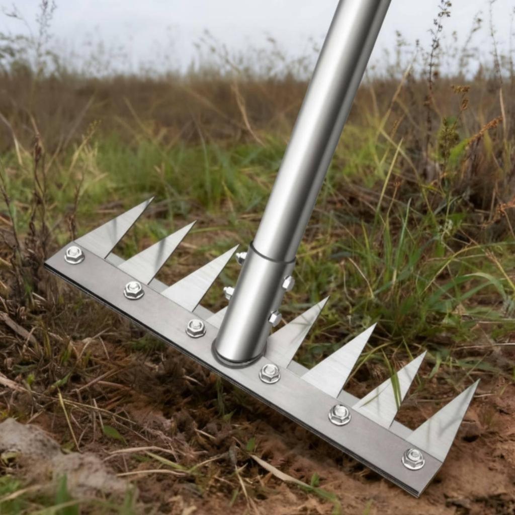 Weeding Rake Heavy Duty Detachable Soil Tiller Hoe RustResistant and Cultivator Combo Tool for
