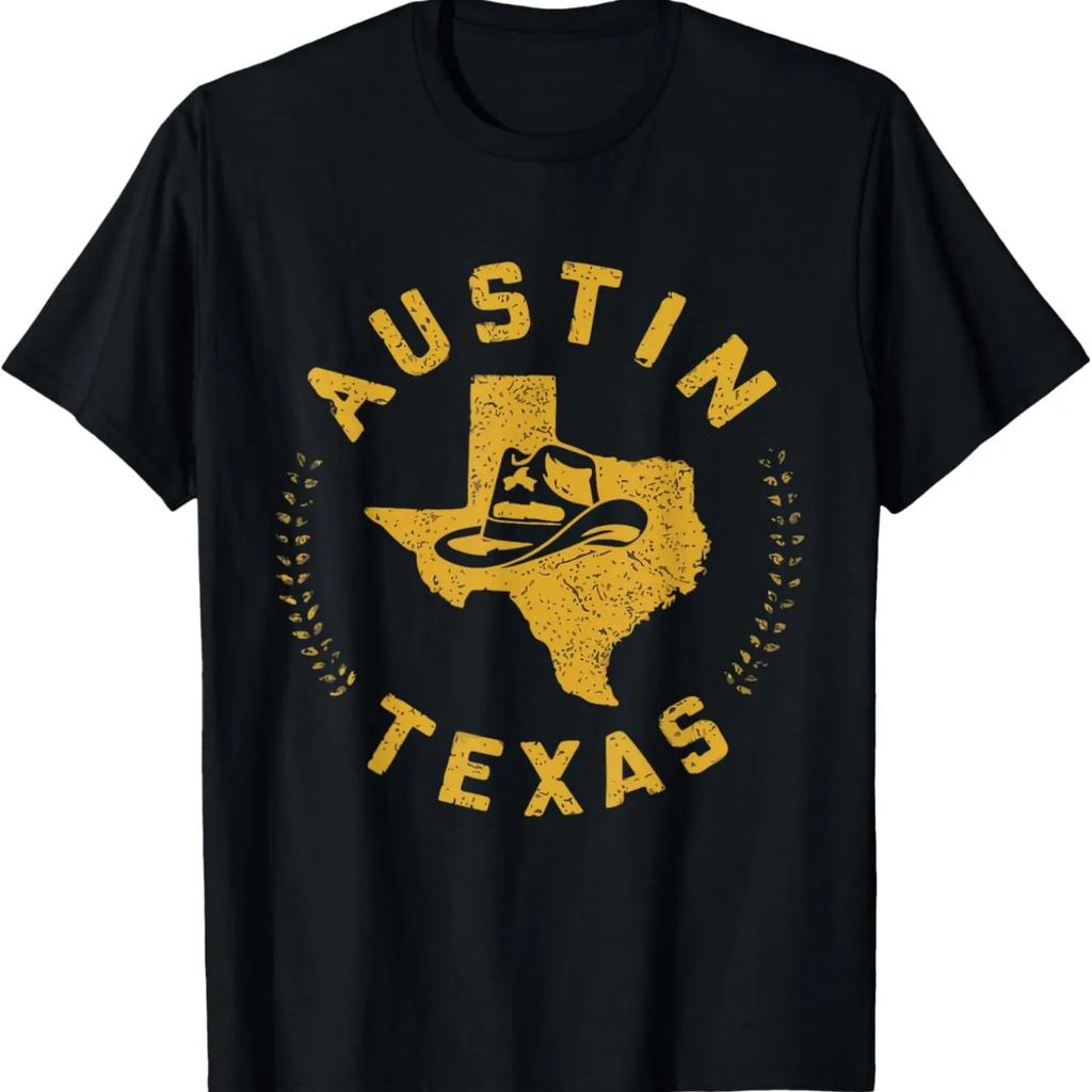 Austin Outfit Texas Map Guitar Theater Culture T-Shirt