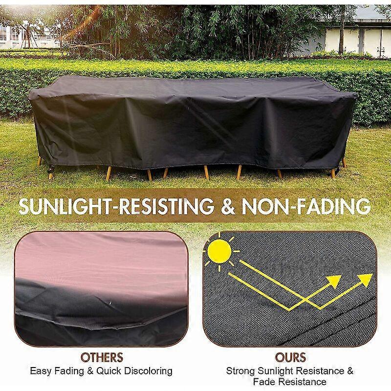 300cm Garden Furniture Cover, Rectangular Garden Furniture Cover, Waterproof Cover for Table Chair Sofas, Outdoor Garden Furniture Cover, 300x142x67c