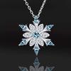 Japan And South Korea Winter Snowflake Design Necklace, Inlaid With Zircon Exquisite Pendant Women, Fashionable Christmas Jewelry