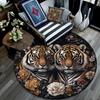 Tiger Artwork Round Area Rug,Carpet Rug for Living Room Bedroom Sofa Playroom Decor,Non-slip Floor Mat