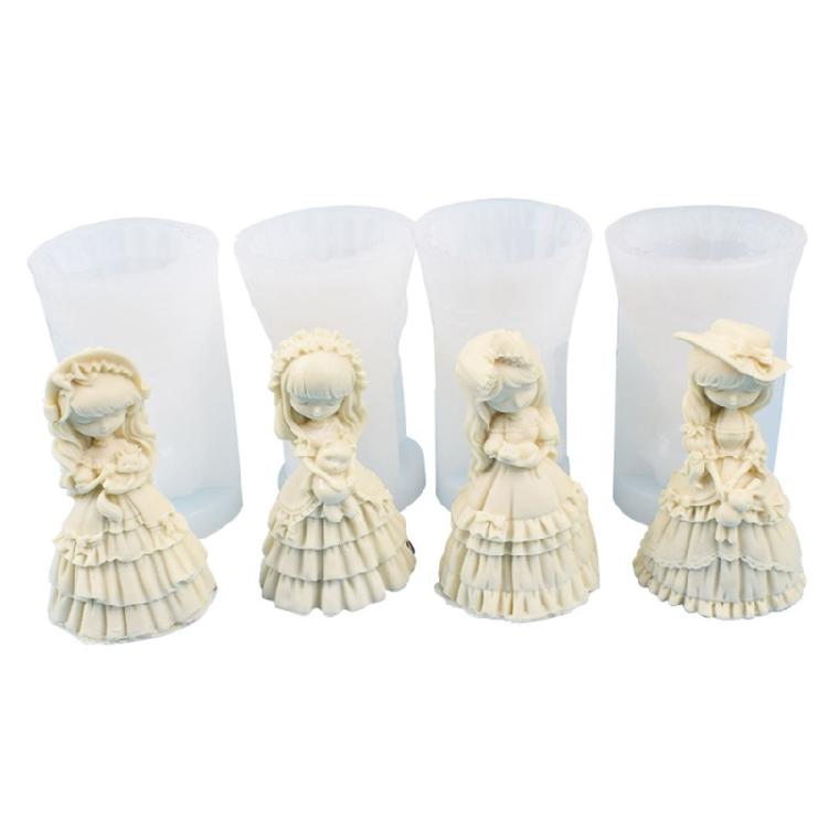 Stampo per Artigianato in Silicone a Forma di Principessa Stampo per Sapone Fatto a Mano Stampo per Candele