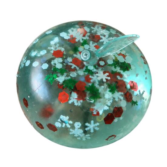 Soft TPR Fidgets Simulation Slush Apple Squeeze Toy, Glitter Stars And Sequins Decor, Stocking Stuffers for Kids Stress Relief Sensory Fidget