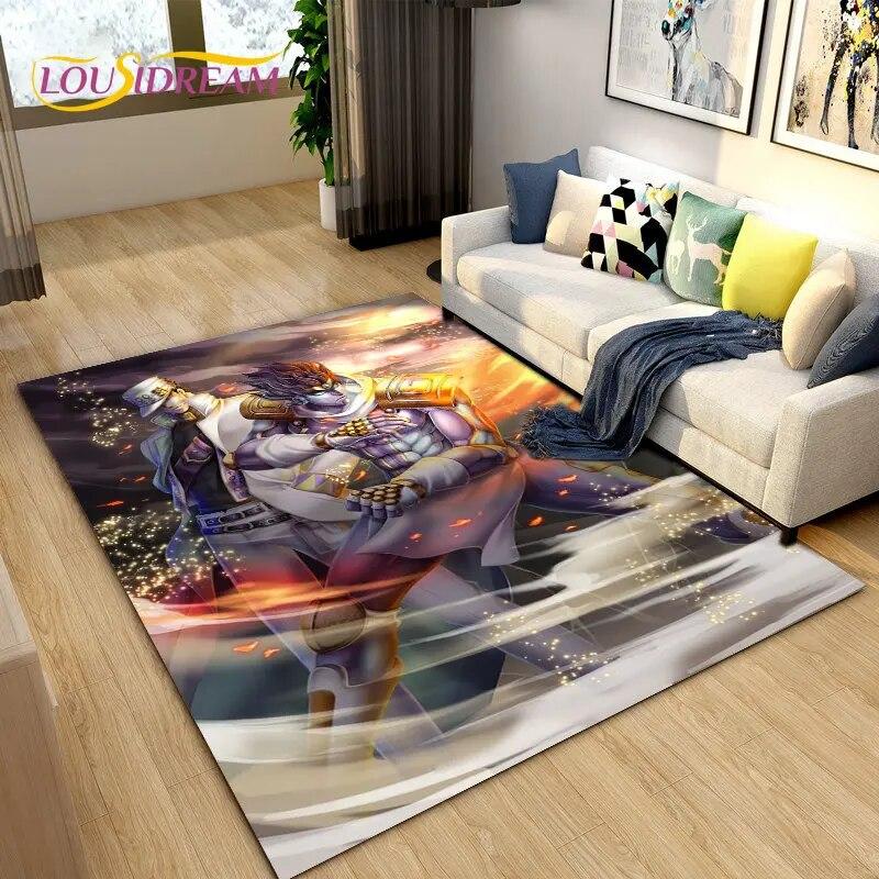 Jojo's Bizarre Adventure Anime-Teppich, Teppich für Wohnzimmer, Schlafzimmer, Sofa, Fußmatte, Dekoration, rutschfeste Bodenmatte für Kinderspiele