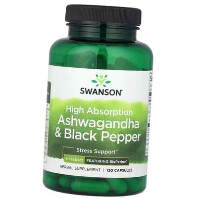 Ashwagandha and Black Pepper, High Absorption Ashwagandha and Black Pepper, 120caps (71280386)