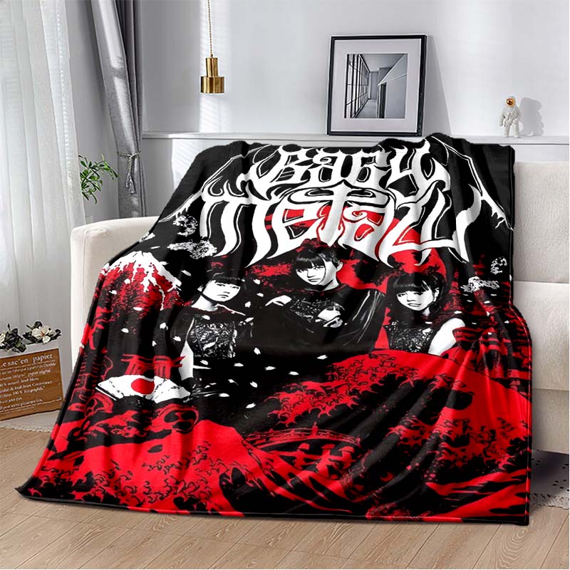 2026 New Babymetal Combination Printed Plush Soft Blanket Home Sofa Bed Warm Office Travel Picnic Flannel Blanket Bed Cover Gift