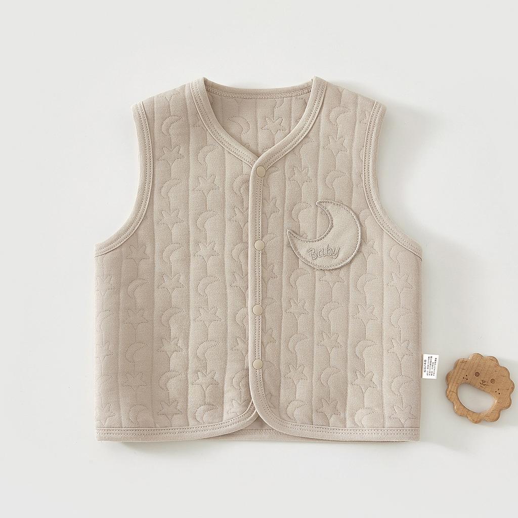 Baby Quilted Vest, Cotton Sleeveless Cardigan Jacket for Infants and Toddlers, Lightweight Warm Spring Autumn Outerwear
