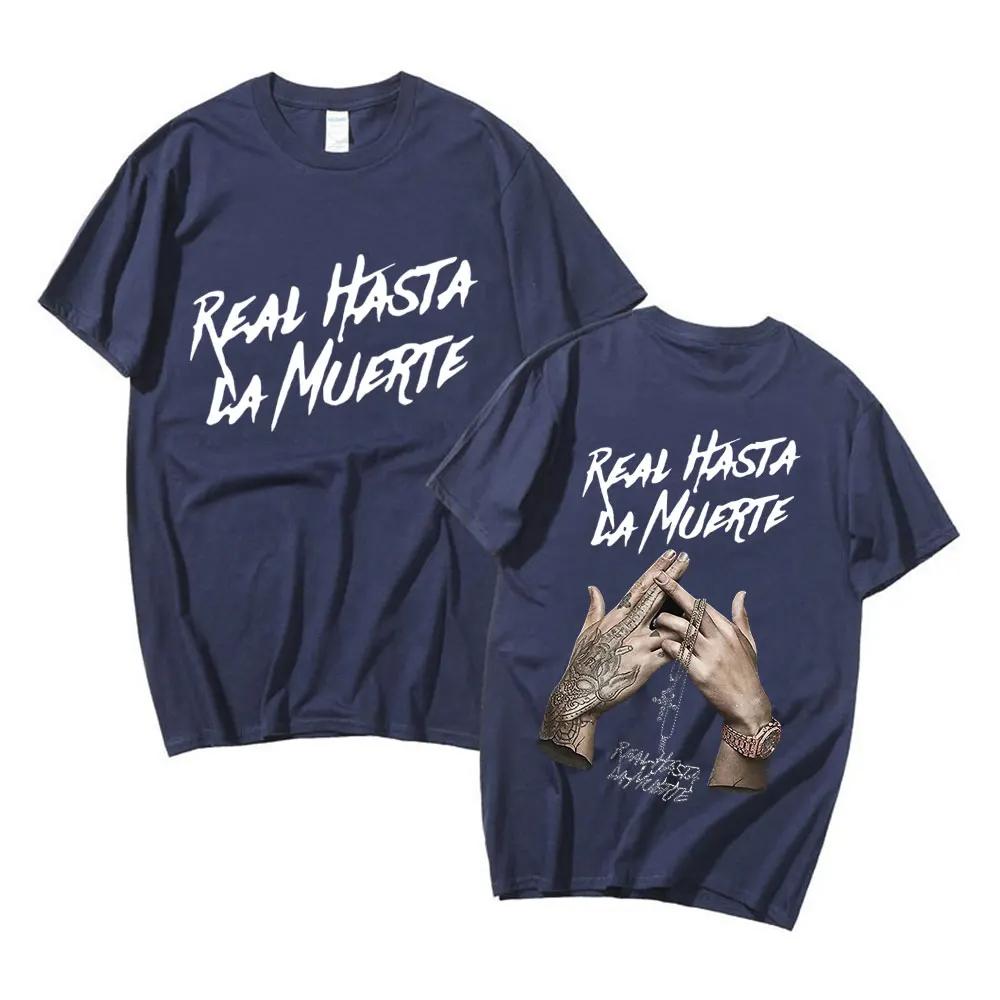 Limited Rapper Anuel Aa Tee Shirt Real Hasta La Muerte Graphic Oversized T Shirt Men's Women Cotton Hip Hop T-shirt Short Sleeve