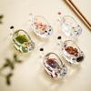 Cat Crystal Glass Seasoning Dish Dipping Saucer Sauce Dishes Chopstick Holder Soy Sauce Vinegar Dish Spice Dishes Spice Bowl