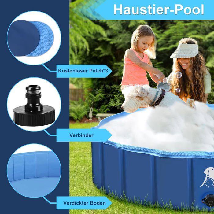 Piscine Pour Grands Chiens Et Petits Chiens - Pataugeoire Pliable Et Transportable - 160 X 30 Cm - Animaux De Compagnie, Enfants
