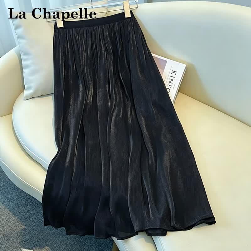 La Chapelle Women s Summer High-Waist Pleated Midi Skirt US 7