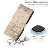 For iPhone 16 Case with Wrist Strap Leather Phone Cover Wall Cats Pattern