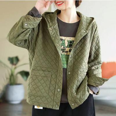 Φθινόπωρο και Χειμώνας Μονόχρωμο Κουκούλα Καπιτονέ Φαρδύ Πασπαρτού Ζεστό Βαμβακερό Μπουφάν