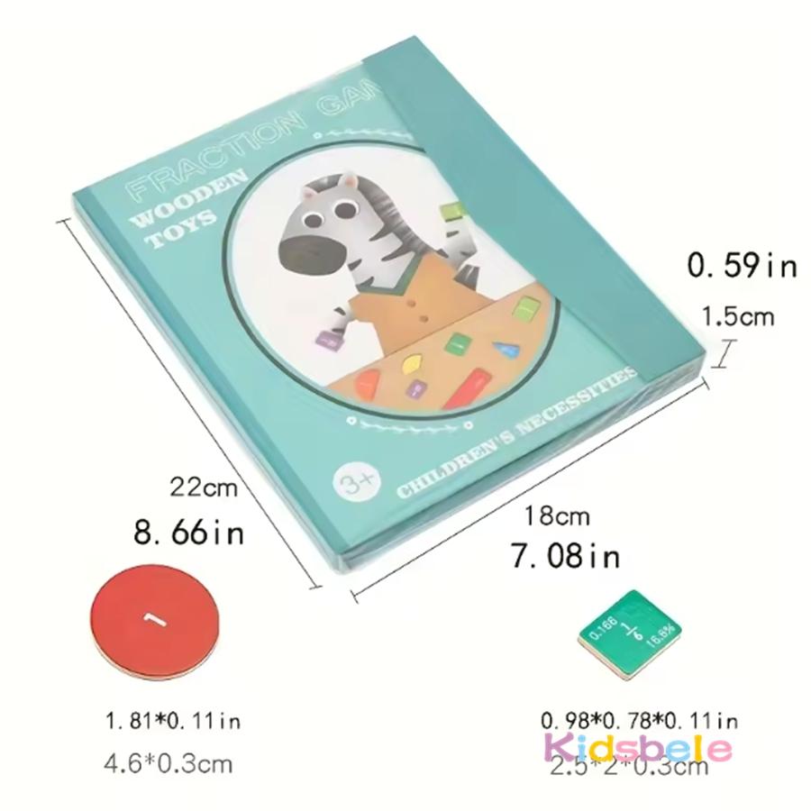 Magnetic Rainbow Fraction Tiles Kids Montessori Wooden Arithmetic Teaching Aids Visual/Tactile Math Learning Plaything Ages 6+