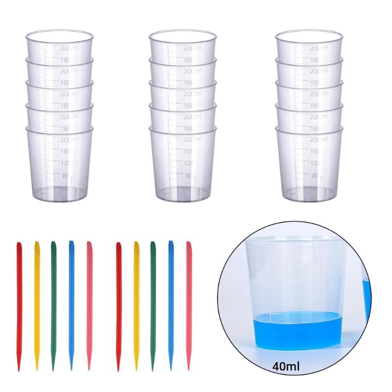 Sturdy Resin Measuring Cup Set Easy Cleaning Multipurpose Crafting Tool for Enthusiasts