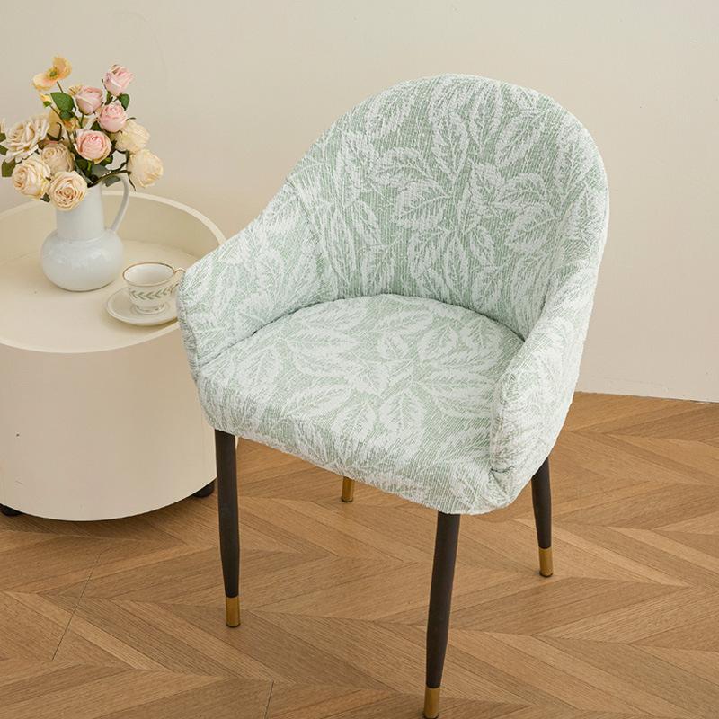 Semi-circular Elastic Office Dining Chair Cover Modern Simple Dustproof Non-slip Office Dining Chair Seat Cover