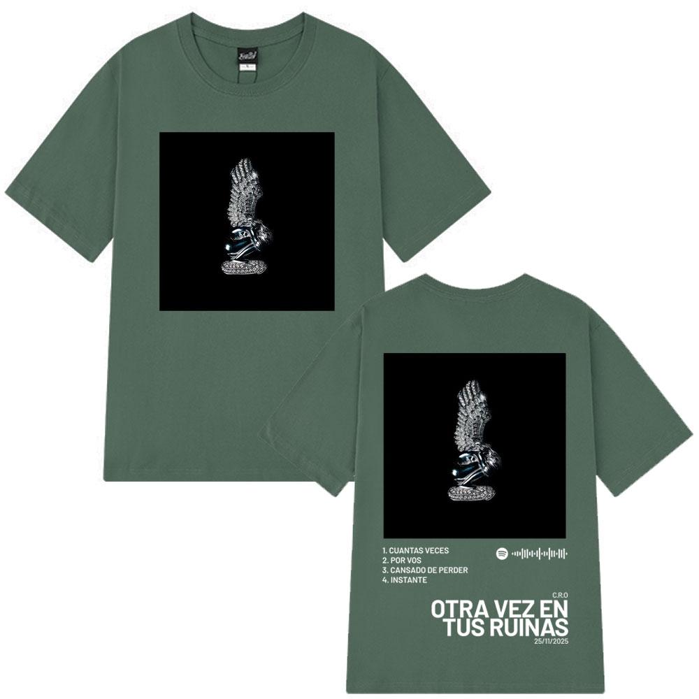 Rapper C.R.O. Otra Vez En Tus Ruinas New Album 2025 Print Men Women Hip Hop Fashion Harajuku Cotton T-shirt Oversized T-shirts