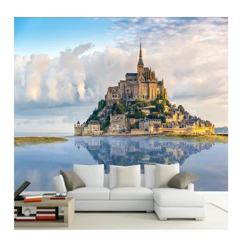 

Beautiful Building Wall Mural Romantic Castle 3d Wallpaper Tv Sofa Background Wall Wallpaper Home Decoration 200 cm(W) x 140 cm(H)