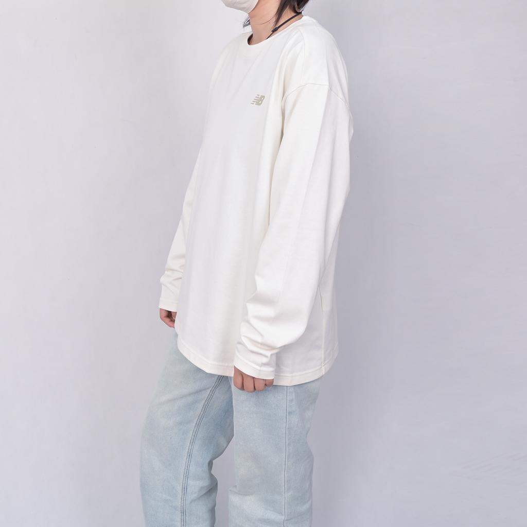 New Balance T Shirts Men's Ivory White Crew Neck Moderate NDF33221-IV