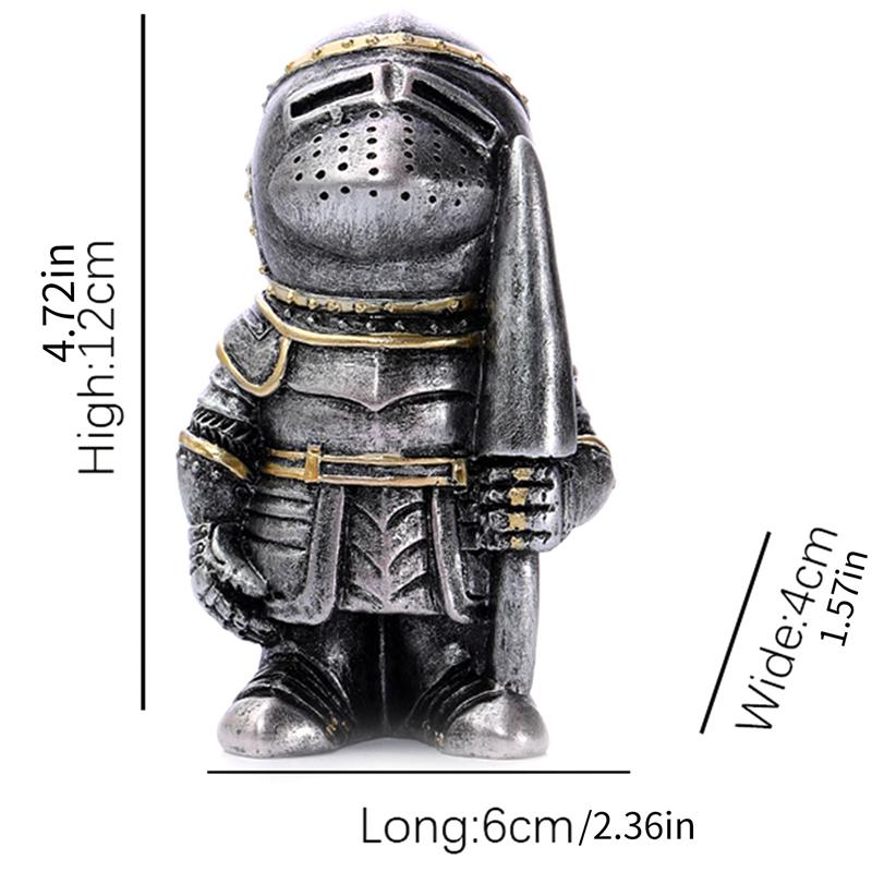 Trpasličí ozdoba socha venkovní dekorace dvora zahradní goblin voják rytíř stráž figurka brnění miniaturní socha dekorace