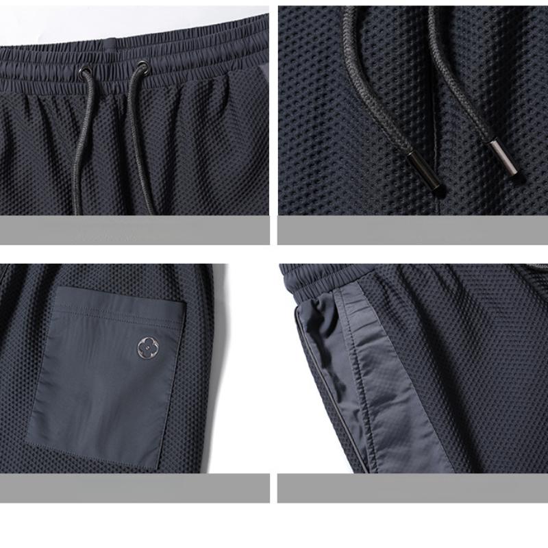 Spring and Autumn New Sports Casual Set for Men, Honeycomb Mesh Elastic Slim Fit Hooded Fashion Two-Piece Set Trendy