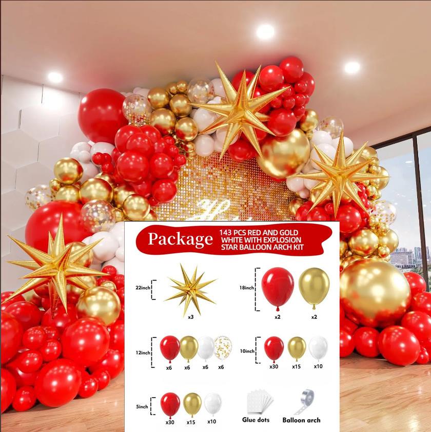 Starburst Thickened Balloon Chain Set for Celebrations
