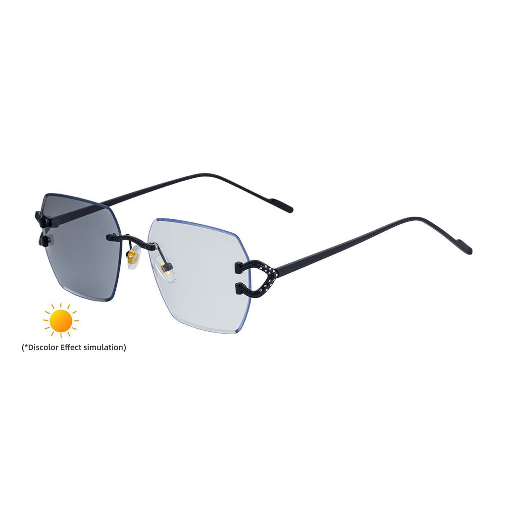 JYL TS Women's Rimless Photochromic - Unique Trendy Sun Shades DG-98368