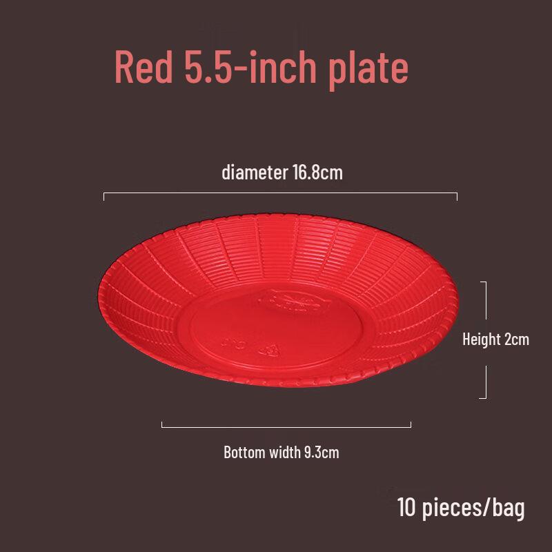 ZISIZ Disposable Red Plastic Plates