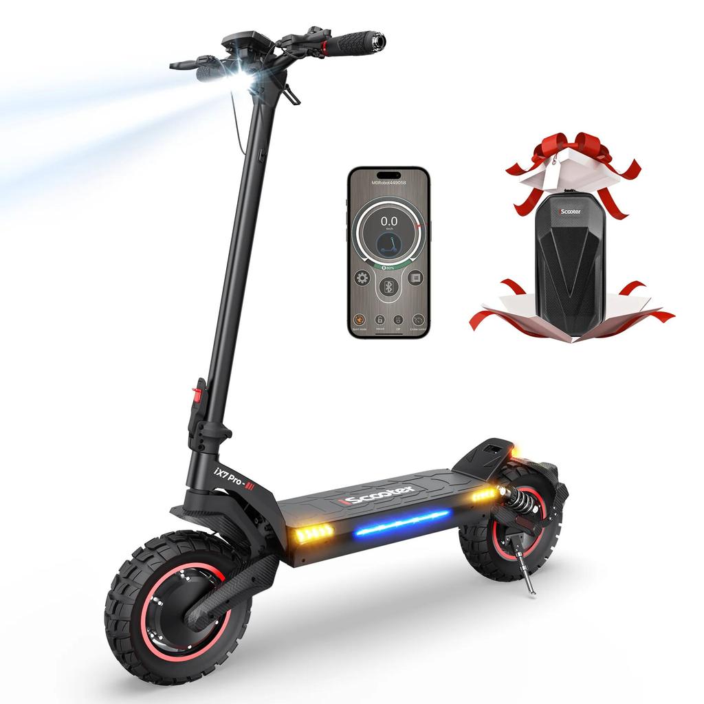 iScooter iX7pro Electric Scooter 2000W 17.5Ah Scooter Dual Motor Anti-skid Off Road Pneumatic Tire 80km Range 60km/h eScooter
