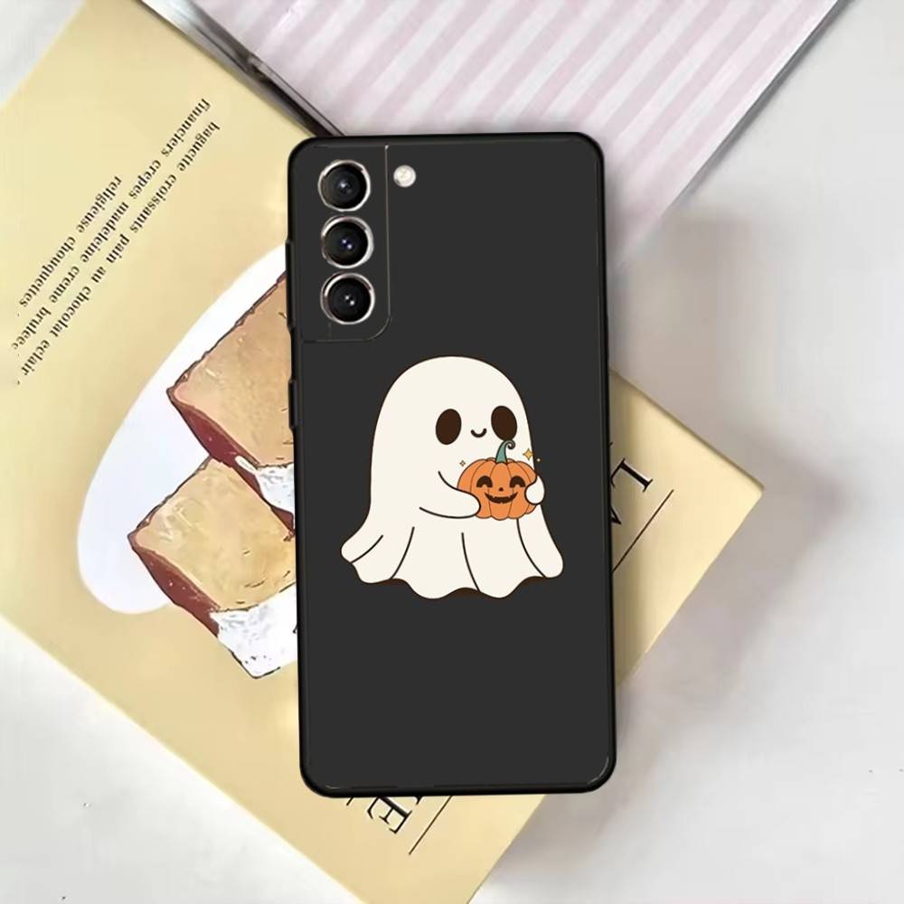 Halloween-Ghost-Cute Phone Case For Samsung GalaxyA13,21s,22,31,32,52,53,71,72,73,Soft Black Cover