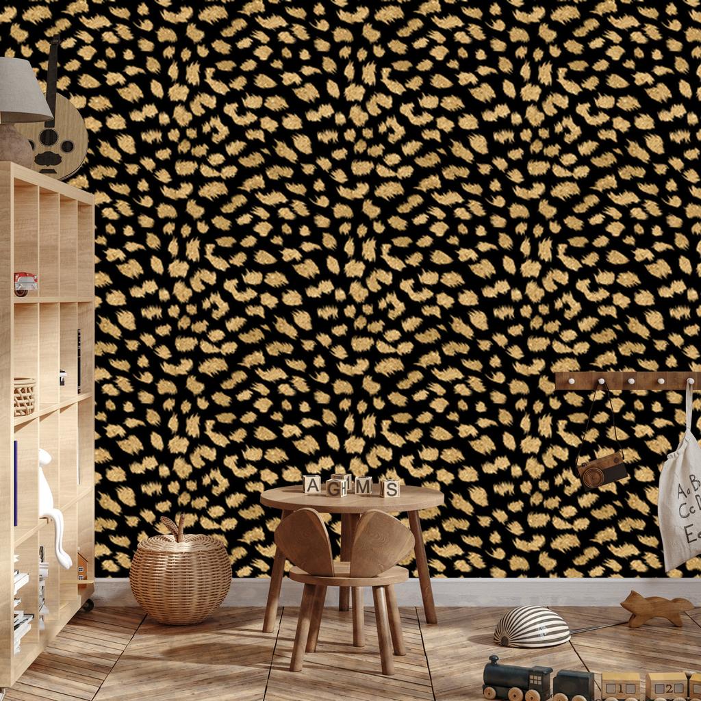 Gold Leather Wallpaper Black, Ochre and Gold for Living Room and Bedroom 50x1000