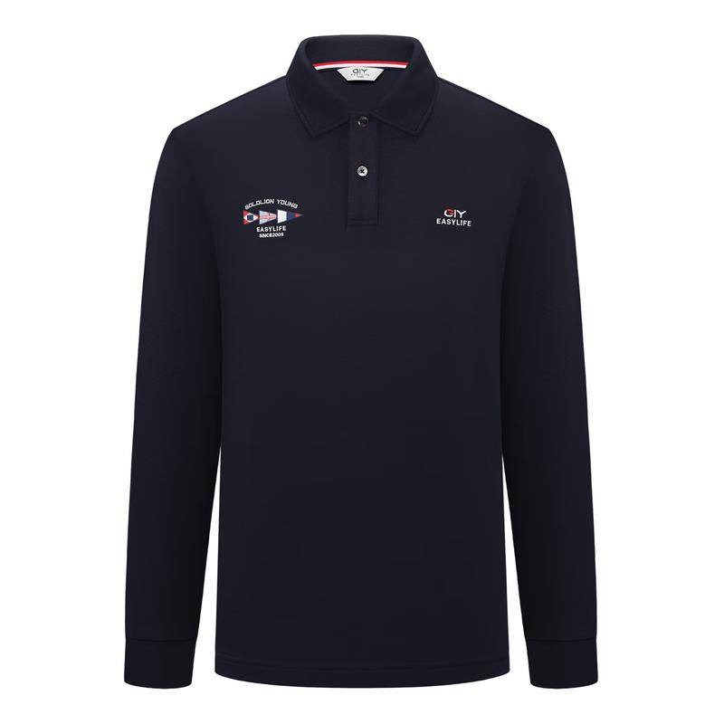 Goldlion Men's Long Sleeve Cotton Polo Shirt