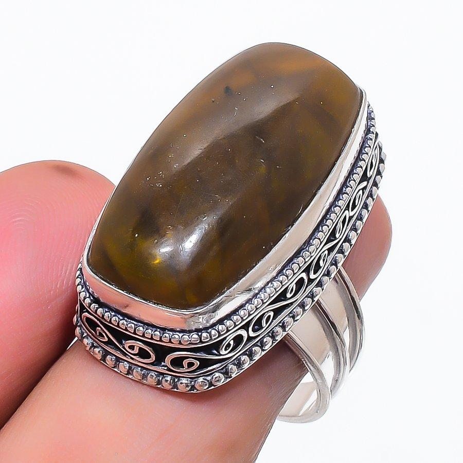 Labradorite Gemstone 925 Sterling Silver Jewelry Ring Size 8.5