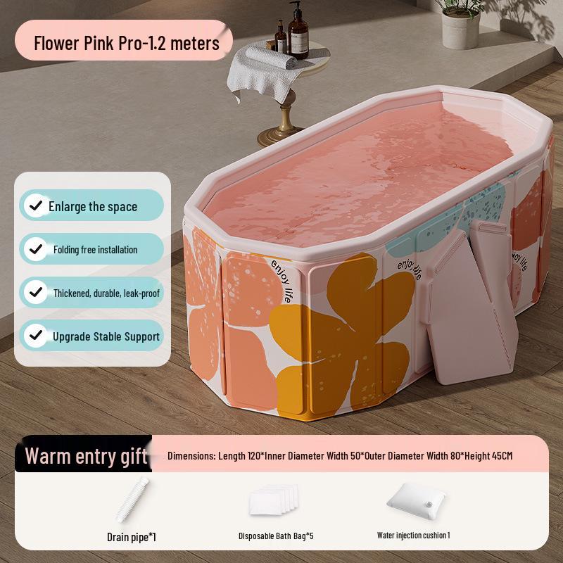 Foldable Full Body Bath Tub for Adults & Couples - Compact Household Bath Basin & Children's Sitz Bath