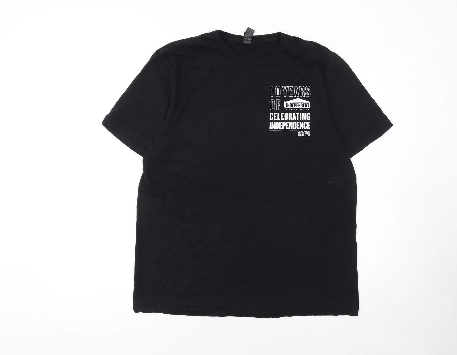 

Gildan Men’s Black Independent Venue Week 2023 Crew T-Shirt L Music Tee S